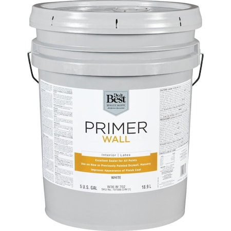 All-Source Interior Latex Wall Primer, White, 5 Gal. W36W00702-20